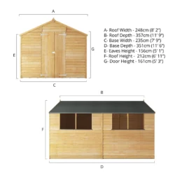 Mercia 12 X 8ft Overlap Double Door Apex Shed -Outdoor Garden 12809174 2585036364238701