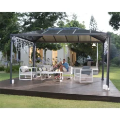 Palram - Canopia Martinique 4300 Garden Gazebo Grey Bronze 8 Palram - Canopia Martinique 4300 Garden Gazebo Grey Bronze -Outdoor Garden 12810742 1664833198869433