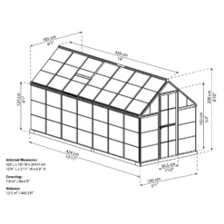 Palram 6 X 14ft Canopia Harmony Greenhouse - Silver -Outdoor Garden 12810860 1944833197760477