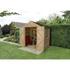 7x5ft Forest Natural Timber Overlap Pent Pressure Treated Wooden Shed -Outdoor Garden 12810896 4664833194143245