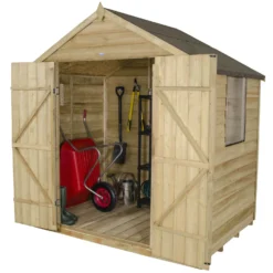 7x5ft Forest Natural Timber Overlap Pent Pressure Treated Wooden Shed -Outdoor Garden 12810896 9314833194066634