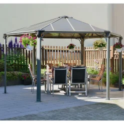 Palram - Canopia Monaco Hexagonal Garden Gazebo Grey -Outdoor Garden 12810973 1644924172856303