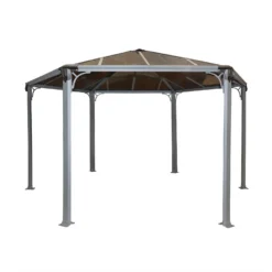 Palram - Canopia Monaco Hexagonal Garden Gazebo Grey -Outdoor Garden 12810973 4604924172771772