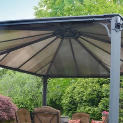 Palram - Canopia Monaco Hexagonal Garden Gazebo Grey -Outdoor Garden 12810973 6544924172961429