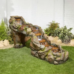 Stylish Fountains Bustling Waters Including LED Lights -Outdoor Garden 12814089 1794957312372359