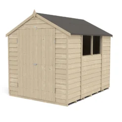 Forest 8 X 6ft Overlap Pressure Treated Apex Shed - Double Door - Incl. Installation