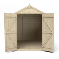 Forest 8 X 6ft Overlap Pressure Treated Apex Shed - Double Door - Incl. Installation -Outdoor Garden 12814912 1964832992356984