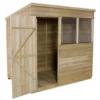 7x5ft Forest Wooden Overlap Pressure Treated Pent Shed -incl. Installation -Outdoor Garden 12815049 1294845698017008
