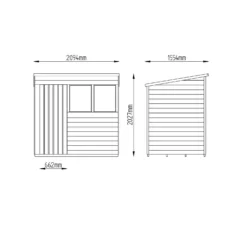 7x5ft Forest Wooden Overlap Pressure Treated Pent Shed -incl. Installation -Outdoor Garden 12815049 2124845698214834
