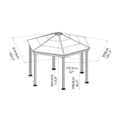 Palram - Canopia Roma Hexagonal Garden Gazebo Grey -Outdoor Garden 12821930 1644833174791166