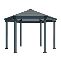 Palram - Canopia Roma Hexagonal Garden Gazebo Grey -Outdoor Garden 12821930 8024833174846339