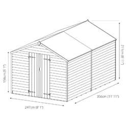 Mercia 12 X 8ft Overlap Apex Windowless Shed -Outdoor Garden 12822437 2024833224168598