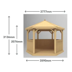 Forest (Installation Included) Thatch Roof Furnished Gazebo - 3.6m - Green -Outdoor Garden 12823704 2554833218574183
