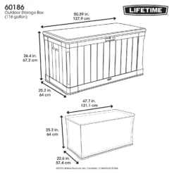 Lifetime Outdoor Plastic Garden Storage Box - 439 Litres -Outdoor Garden 12826335 1974856525567256