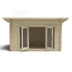 Forest Melbury 4.0m X 3.0m Log Cabin Double Glazed 24kg Polyester Felt, Plus Underlay -Outdoor Garden 12832770 1554833198260937