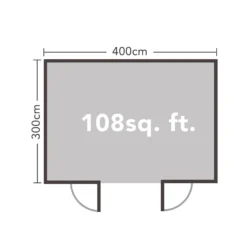 Forest Melbury 4.0m X 3.0m Log Cabin Double Glazed 24kg Polyester Felt, Plus Underlay -Outdoor Garden 12832770 1704833198384876
