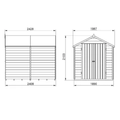 Forest 8 X 6ft Overlap Pressure Treated Apex Shed - Double Door No Windows - Incl. Installation -Outdoor Garden 12833315 8344833201667164