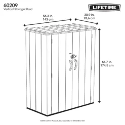 Lifetime 1500L Rough Cut Vertical Storage Cabinet -Outdoor Garden 12836581 1694833208276995