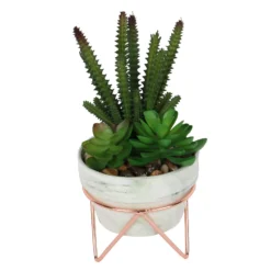 Artificial Succulent In Rose Gold Stand 7 Artificial Succulent In Rose Gold Stand -Outdoor Garden 12879282 1334858348118316