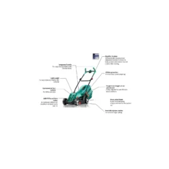 Bosch 1400W Rotak 37-14 Electric Lawn Mower - 37cm -Outdoor Garden 12883599 1924843325901372