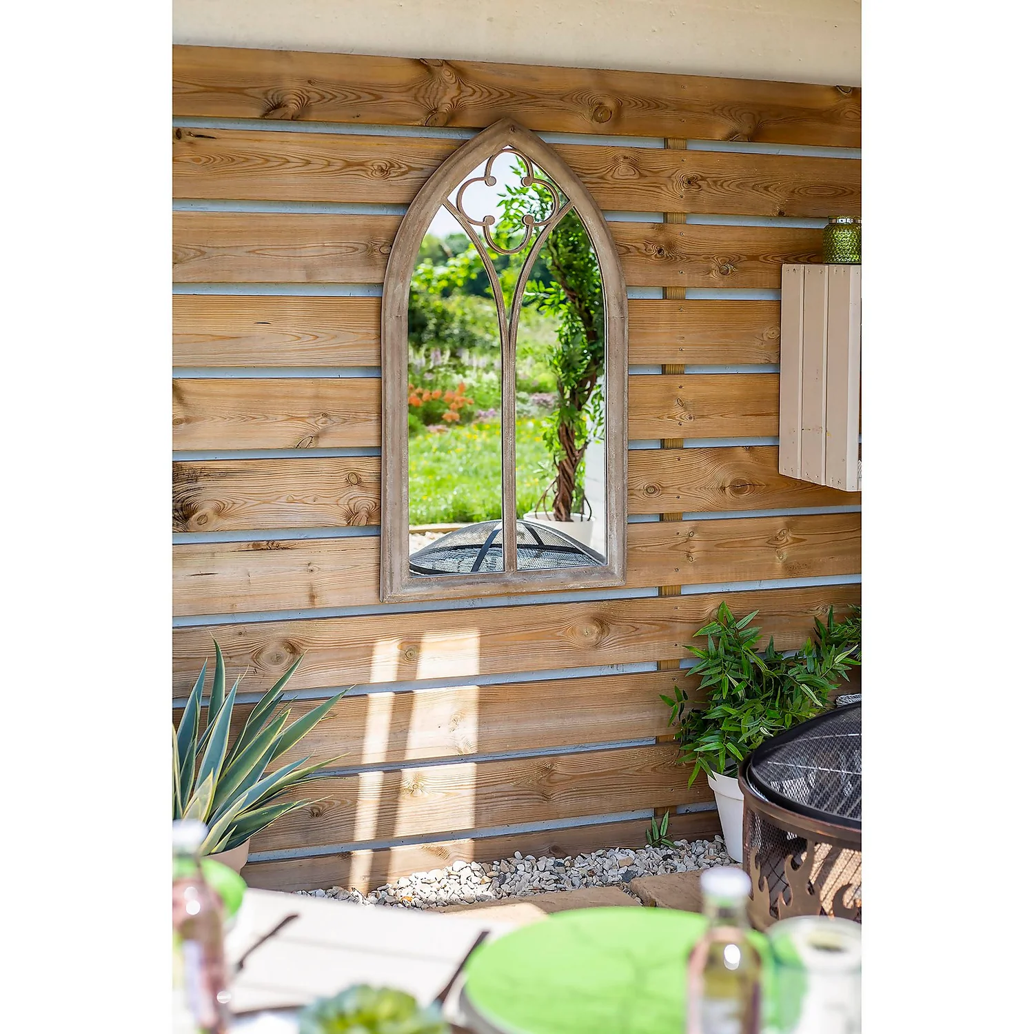 Church Window Outdoor Garden Mirror - 105cm 6 Church Window Outdoor Garden Mirror - 105cm - Image 4