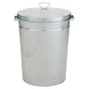 Homebase Galvanised Steel Outdoor Bin With Lid - 85L -Outdoor Garden 12884722 3954843941311658