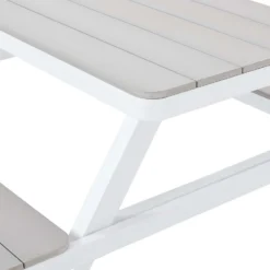Picnic Bench - White & Grey -Outdoor Garden 12885210 1514846186591569