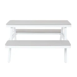 Picnic Bench - White & Grey -Outdoor Garden 12885210 6834846186528506