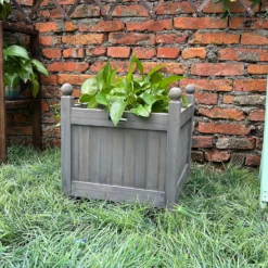 Homebase Medium Wooden Planter Grey -Outdoor Garden 12885225 1235013038298744
