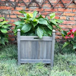 Homebase Large Wooden Planter Grey -Outdoor Garden 12885228 1535013038267301