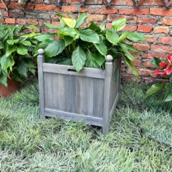 Homebase Large Wooden Planter Grey -Outdoor Garden 12885228 8495013038311650