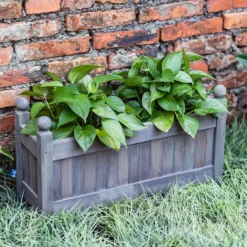 Wooden Trough - Grey -Outdoor Garden 12885230 2805013038364594