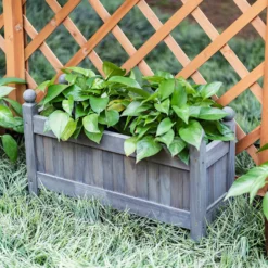 Wooden Trough - Grey -Outdoor Garden 12885230 7445013038320980
