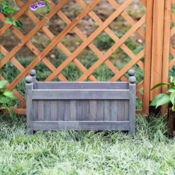 Wooden Trough - Grey -Outdoor Garden 12885230 7505013038406033