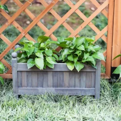 Wooden Trough - Grey -Outdoor Garden 12885230 9805013038272263
