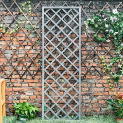 1.8m X 60cm Wooden Trellis Panel - Grey -Outdoor Garden 12885325 1255013038614938