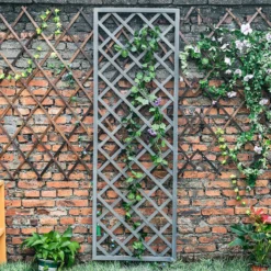 1.8m X 60cm Wooden Trellis Panel - Grey -Outdoor Garden 12885325 7185013038682600