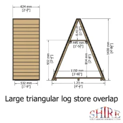 Shire Large Triangular Log Store -Outdoor Garden 12887195 9954851584676747