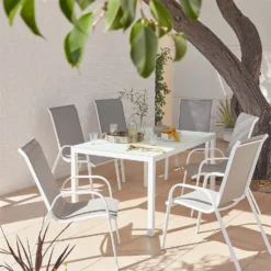 Malindi 6 Seater Garden Dining Set - Grey