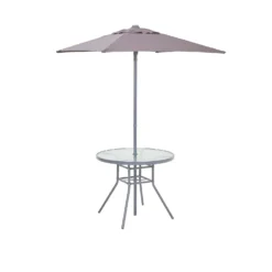 Andorra 4 Seater Garden Dining Set With Parasol -Outdoor Garden 12887989 1114843691022435