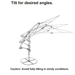 3m Overhanging Parasol - Dark Grey -Outdoor Garden 12888567 1714966185588741