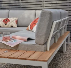Spirit Metal Garden Corner Sofa Set - Grey -Outdoor Garden 12889918 1174869216203745