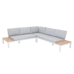 Spirit Metal Garden Corner Sofa Set - Grey -Outdoor Garden 12889918 1544846181054970