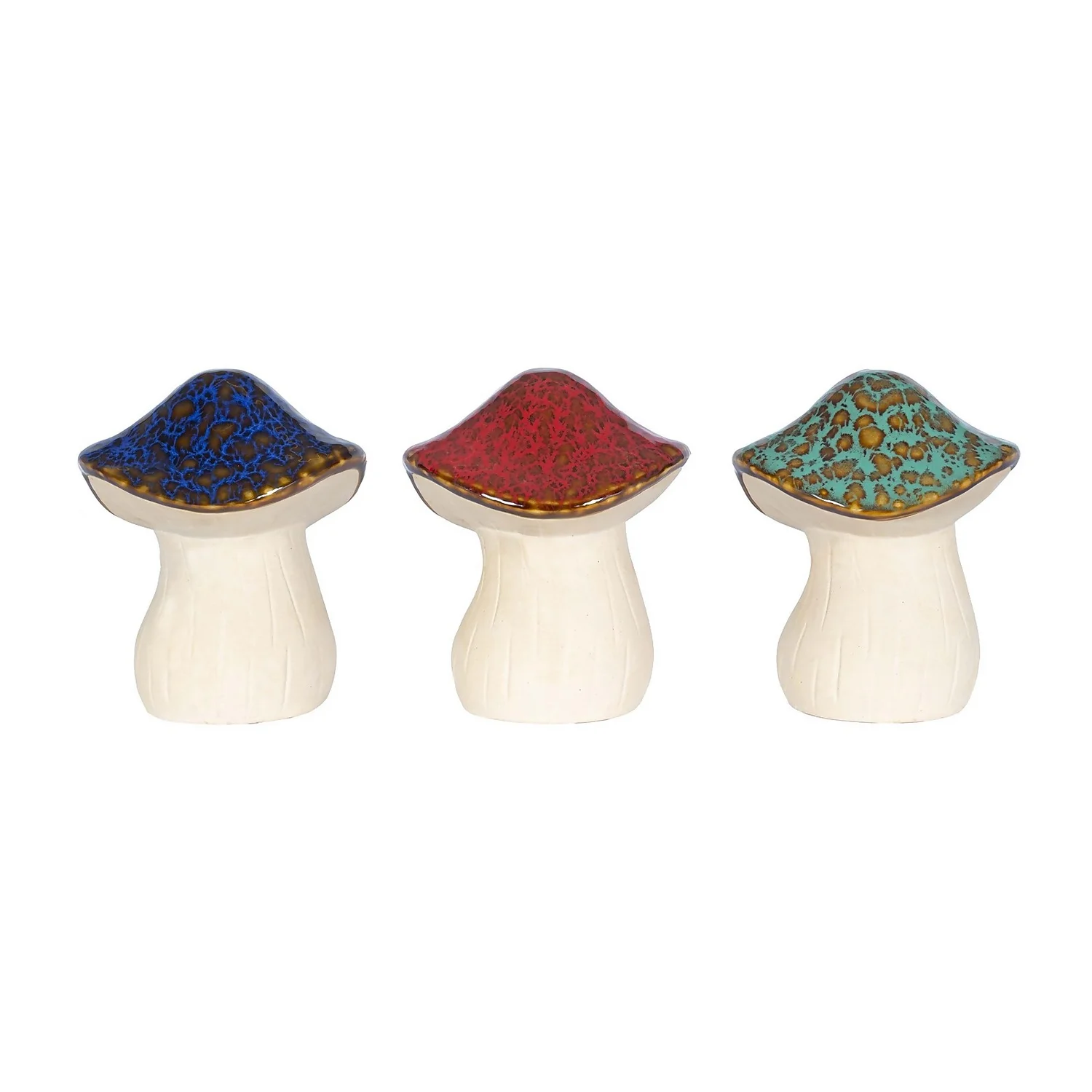 Ceramic Mushroom Garden Ornament - Medium 3 Ceramic Mushroom Garden Ornament - Medium