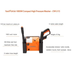 Yard Force 1800W 135Bar Compact Pressure Washer 13 Yard Force 1800W 135Bar Compact Pressure Washer -Outdoor Garden 12892251 9054929620347179