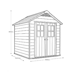 Keter Newton 7.5 X 7ft Outdoor Plastic Garden Storage Shed - Brown -Outdoor Garden 12909854 1554845876068481