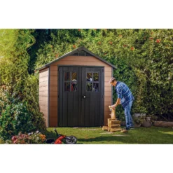 Keter Newton 7.5 X 7ft Outdoor Plastic Garden Storage Shed - Brown -Outdoor Garden 12909854 8124845876235410