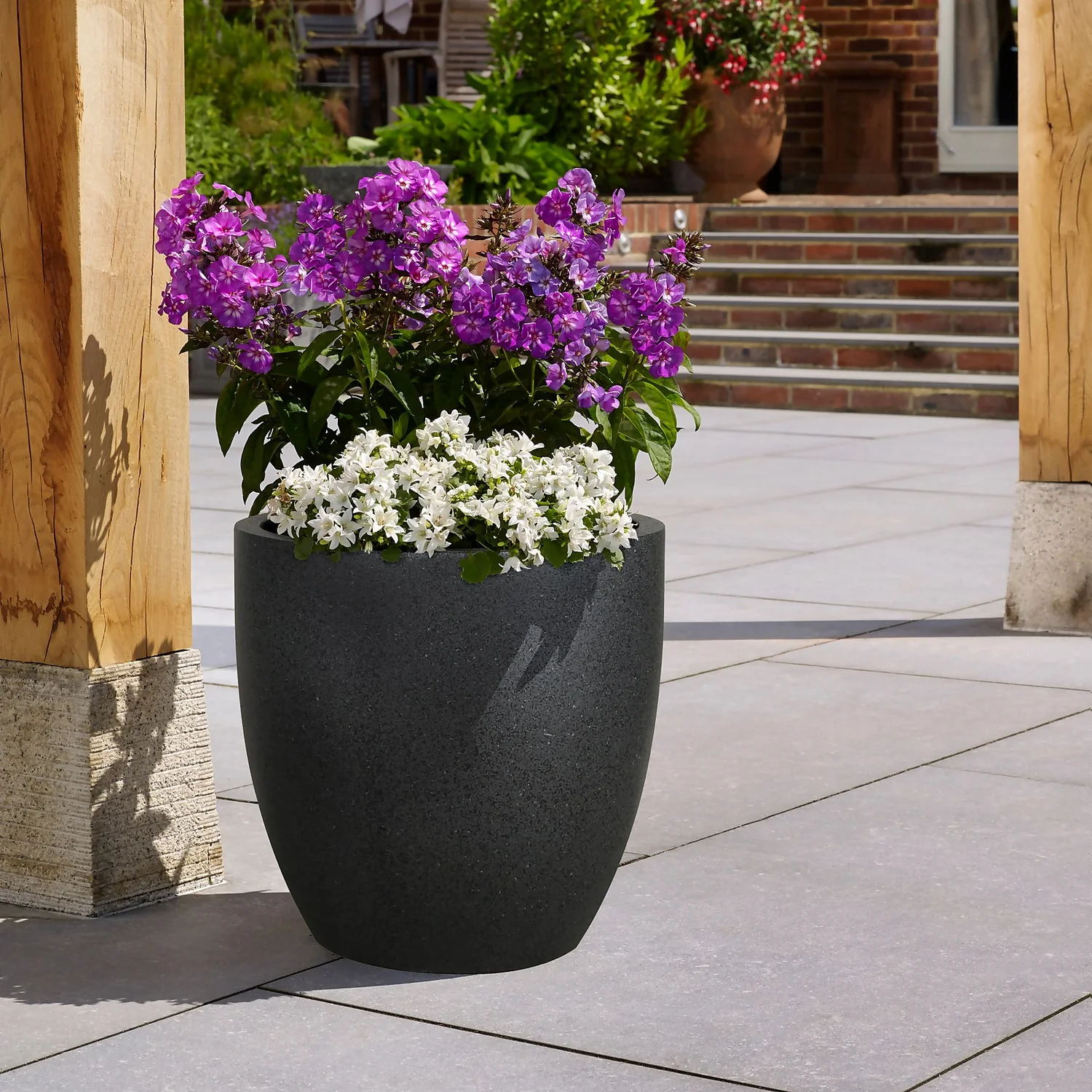 Sierra Black Egg Garden Pot - 25cm 3 Sierra Black Egg Garden Pot - 25cm - Image 2