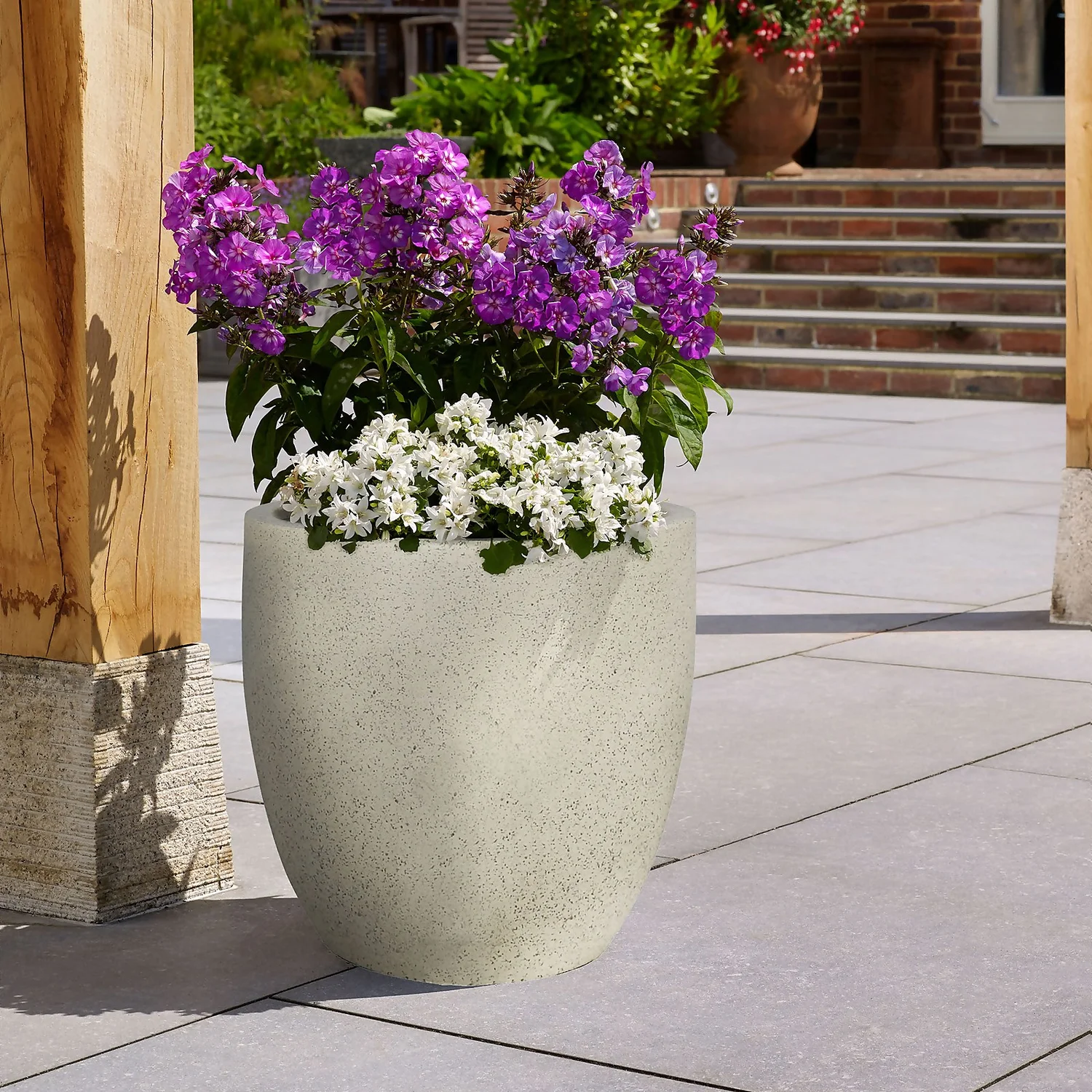 Sierra Cream Egg Garden Pot - 32cm 4 Sierra Cream Egg Garden Pot - 32cm - Image 2