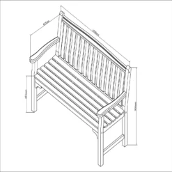 None Hungate 2 Seater Garden Bench -Outdoor Garden 13033455 1564922591418723